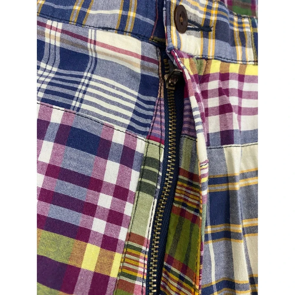 Vintage Polo Ralph Lauren Mens 38 Prospect Patchwork Madras Shorts Multi Plaid